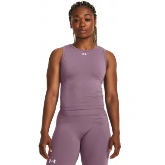Under Armour, Top crop fara cusaturi pentru antrenament Train, Lila, XL