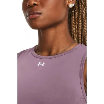 Under Armour, Top crop fara cusaturi pentru antrenament Train, Lila, XL