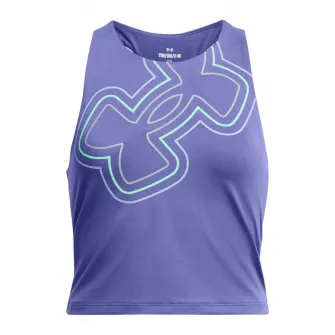 Under Armour, Top racerback cu monograma, pentru antrenament Motion Branded, Gri, Indigo, Mint, 137-149 CM