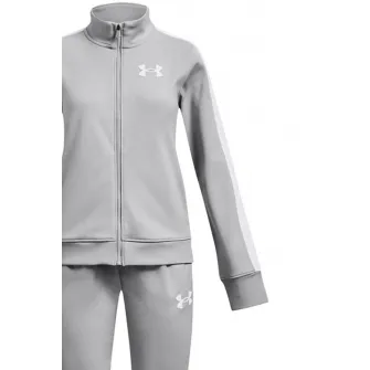 Under Armour, Trening cu fermoar si benzi laterale contrastante pentru fitness, Gri cenusiu, 149-160 CM