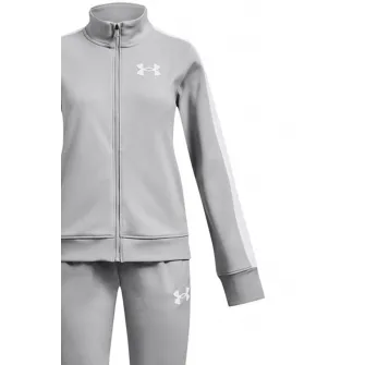 Under Armour, Trening cu fermoar si benzi laterale contrastante pentru fitness, Gri cenusiu, 160-170 CM