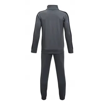 Under Armour, Trening cu fermoar si logo, pentru fitness Knit, Gri inchis, 160-170 CM