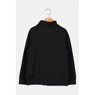Under Armour, Trening cu fermoar si logo, pentru fitness Knit, Negru, Alb, 122-127 CM
