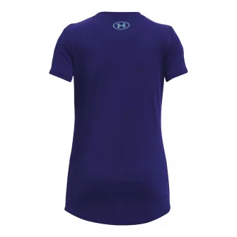 Under Armour, Tricou cu imprimeu logo pentru fitness, Albastru marin, 127-137 CM