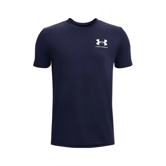 Under Armour, Tricou cu logo pe piept, pentru fitness Sportstyle, Bleumarin, 127-137 CM