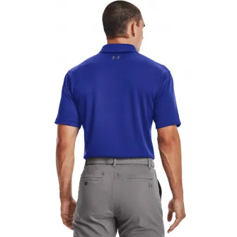 Under Armour, Tricou polo pentru golf Tech, Gri, Albastru royal, S