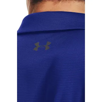 Under Armour, Tricou polo pentru golf Tech, Gri, Albastru royal, S