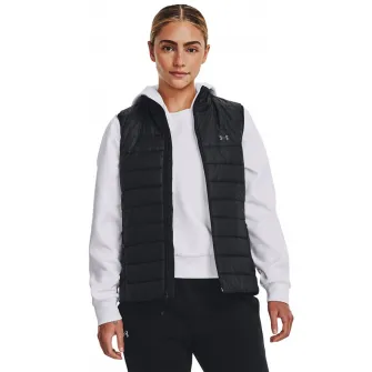 Under Armour, Vesta cu fermoar si vatelina pentru fitness, Negru, S