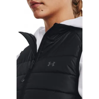 Under Armour, Vesta cu fermoar si vatelina pentru fitness, Negru, S