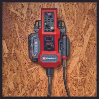 Unealta de slefuit/gravat pe acumulator Einhell Expert TE-MT 18/34 Li Solo Power X-Change 18 V, ax 92 cm, tija de gravura, controlul vitezei, set de accesorii din 55 de piese, fara incarcator/acumulator