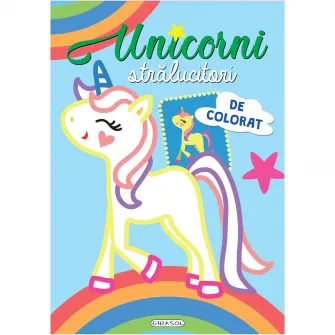 Unicorni stralucitori de colorat bleu, Colectiv Susaeta