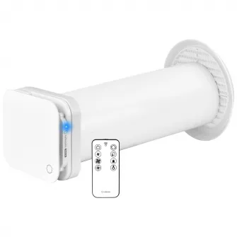 Unitate de aport si purificare aer proaspat Turbionaire TREND PUR Fan, 3 stadii de filtrare, Filtru HEPA, Filtru de carbon, Filtru de Praf, Telecomanda, Motor DC Brushless, 6 viteze+Boost, Timer, Ventilatie continua, Diametru 100 mm