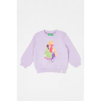 United Colors of Benetton, Bluza de trening cu imprimeu grafic, Lila, 90 CM