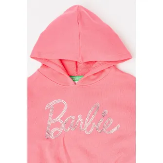 United Colors of Benetton, Hanorac cu strasuri, Roz, Argintiu, 150 CM