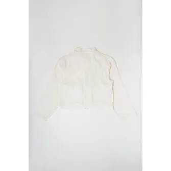 United Colors of Benetton, Jacheta crop cu capse, Crem, 130 CM