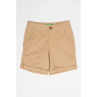 United Colors of Benetton, Pantaloni scurti chino de in si bumbac, Camel, 120 CM