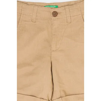 United Colors of Benetton, Pantaloni scurti chino de in si bumbac, Camel, 120 CM