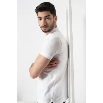 United Colors of Benetton, Tricou polo regular fit cu aspect pique, Alb, L