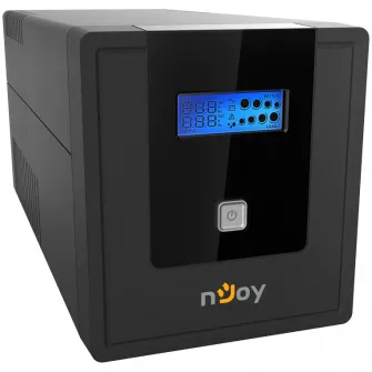 ИБП NJOY Cadu 1000, 1000 ВА/600 Вт, Line Interactive, AVR, Auto-Restart, ЖК-экран