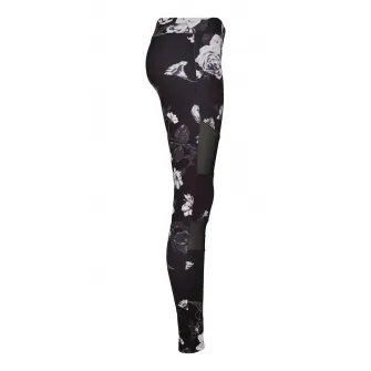 Urban Classics, Colanti cu imprimeu si insertii de plasa, Negru, Alb, XS
