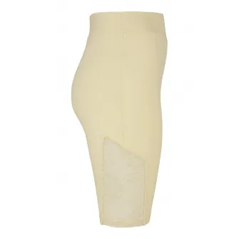 Urban Classics, Colanti cu talie inalta si insertii de dantela, Galben pal, M