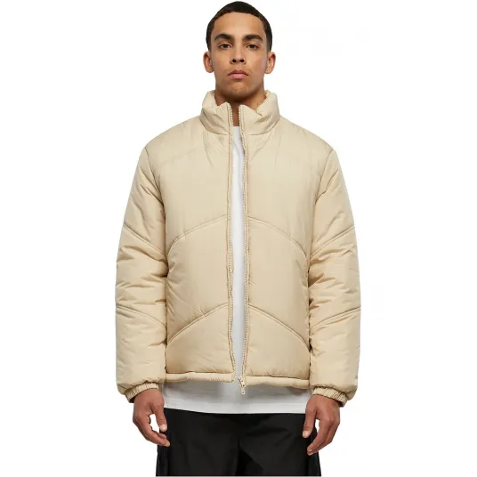 Urban Classics, Geaca matlasata cu guler mediu, Crem, 2XL