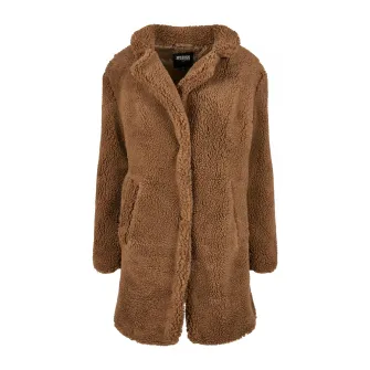 Urban Classics, Haina supradimensionata din blana sherpa sintetica cu buzunare oblice, Maro scortisoara, M