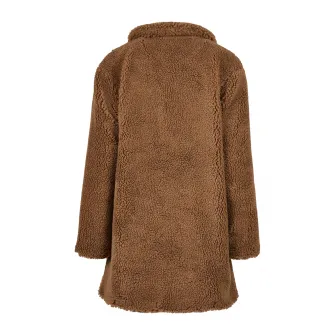 Urban Classics, Haina supradimensionata din blana sherpa sintetica cu buzunare oblice, Maro scortisoara, M