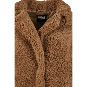 Urban Classics, Haina supradimensionata din blana sherpa sintetica cu buzunare oblice, Maro scortisoara, M