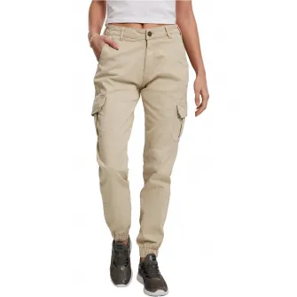 Urban Classics, Pantaloni cargo cu talie inalta, Bej deschis, 30