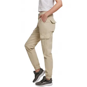Urban Classics, Pantaloni cargo cu talie inalta, Bej deschis, 30