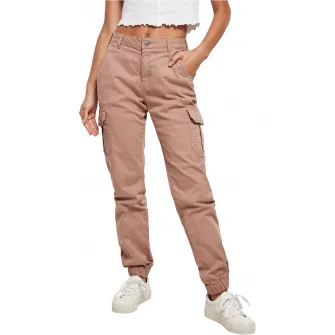 Urban Classics, Pantaloni cargo cu talie medie, Roz prafuit, 33