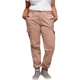 Urban Classics, Pantaloni cargo cu talie medie, Roz prafuit, 33