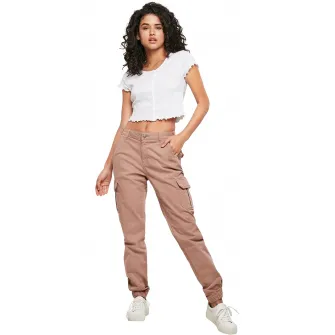 Urban Classics, Pantaloni cargo cu talie medie, Roz prafuit, 33