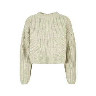 Urban Classics, Pulover crop cu maneci cazute, Alb murdar, XL