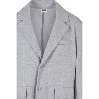 Urban Classics, Sacou lejer cu revere decupate, Gri melange, L