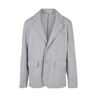Urban Classics, Sacou lejer cu revere decupate, Gri melange, XL