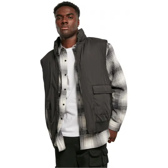 Urban Classics, Vesta cu buzunare cu clapa, Negru stins, M