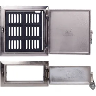 Usa pentru soba Evotools 660314, cu cenusar, 275x255 mm, model Leo, Fonta