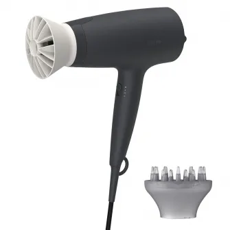 Фен Philips BHD302/30, 1600 Вт, аксессуар Thermo Protect, 3 температурных режима, диффузор, Черный