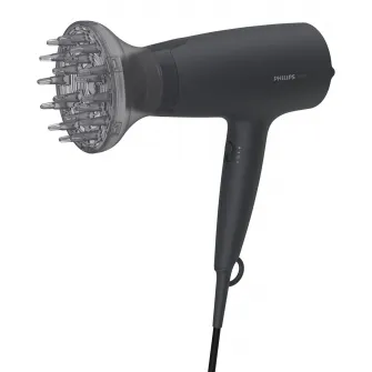 Фен Philips BHD302/30, 1600 Вт, аксессуар Thermo Protect, 3 температурных режима, диффузор, Черный