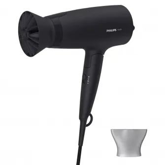 Фен Philips BHD308/10, 1600 Вт, аксессуар Thermo Protect, 3 режима скорости/температуры, насадка для укладки 14 мм, Черный