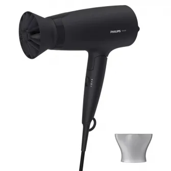 Фен Philips BHD308/10, 1600 Вт, аксессуар Thermo Protect, 3 режима скорости/температуры, насадка для укладки 14 мм, Черный
