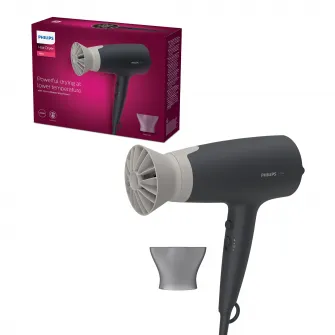 Фен Philips BHD351/10, 2100 Вт, аксессуар Thermo Protect, ионный уход, 6 настроек скорости/температуры, насадка для укладки 14 мм, Серый