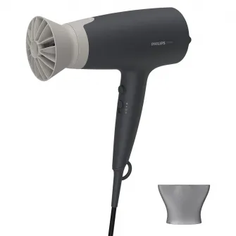 Фен Philips BHD351/10, 2100 Вт, аксессуар Thermo Protect, ионный уход, 6 настроек скорости/температуры, насадка для укладки 14 мм, Серый