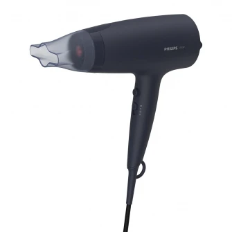 Uscator de par Philips BHD360/20, 2100W, accesoriu Thermo Protect, ingrijire cu ioni, 6 setari de viteza/temperatura, cap de coafare 14 mm, difuzor, Albastru inchis