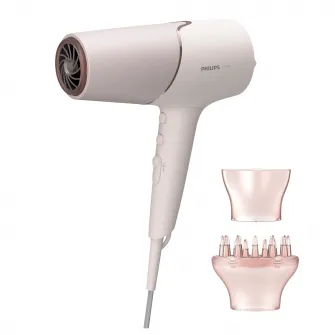 Фен Philips BHD530/00, 2300 Вт, технология ThermoShield, ионный уход, 6 режимов скорости/температуры, диффузор, насадка для укладки 11 мм, розовое золото/жемчуг
