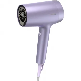 Uscator de par Philips Seria 7000 BHD720/10, 1800W, tehnologie ThermoShield Advanced, ingrijire cu ioni minerali, 2 setari de viteza, 4 setari de temperatura, cap de coafare 11 mm, difuzor magnetic, Violet metalizat
