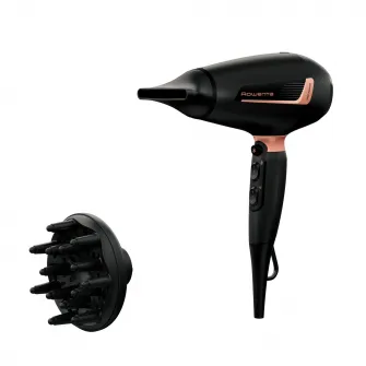 Фен ROWENTA Pro Expert CV8830F0, 2200 Вт, технология Ionic Booster, 3 температурных режима, струя холодного воздуха, диффузор, кольцо для подвешивания, черно-коричневый