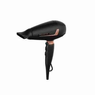 Фен ROWENTA Pro Expert CV8830F0, 2200 Вт, технология Ionic Booster, 3 температурных режима, струя холодного воздуха, диффузор, кольцо для подвешивания, черно-коричневый